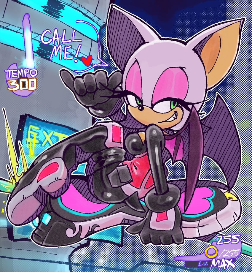 rouge the bat (sonic and 2 more) drawn by 1her0