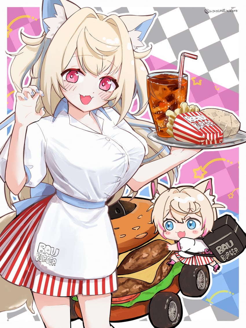 fuwawa abyssgard and mococo abyssgard (hololive and 1 more) drawn by sashimi_(xoxosashimixoxo)