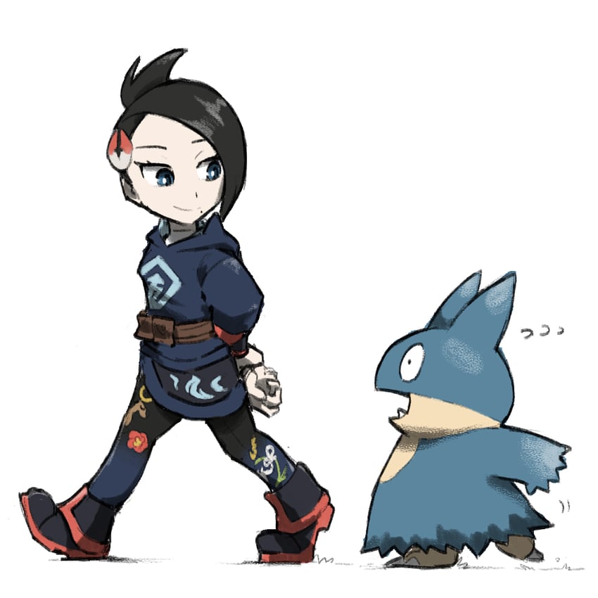 munchlax and mai (pokemon and 1 more) drawn by blacknirrow