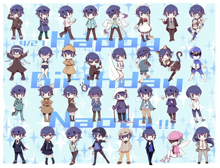 shirogane naoto (persona and 1 more) drawn by horage_love