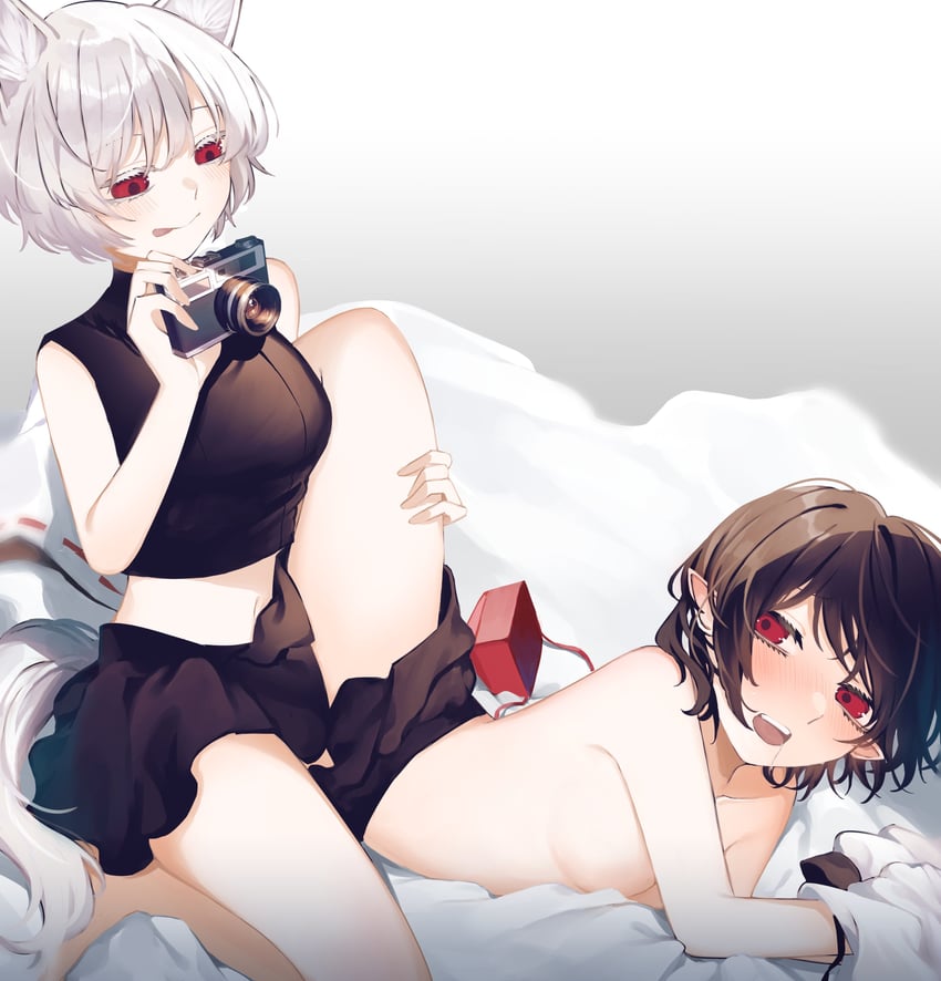 shameimaru aya and inubashiri momiji (touhou) drawn by toraneko_2