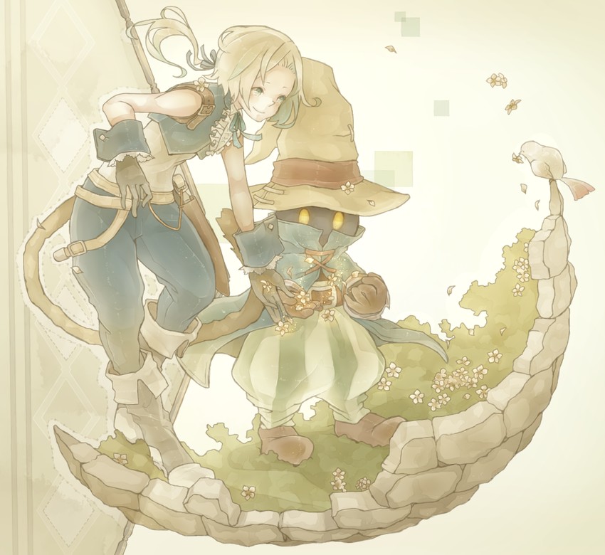 zidane tribal, black mage, and vivi ornitier (final fantasy and 1 more) drawn by mizutame_tori
