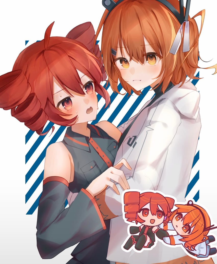 kasane teto and adachi rei (utau and 1 more) drawn by popomine_(popo3ne)