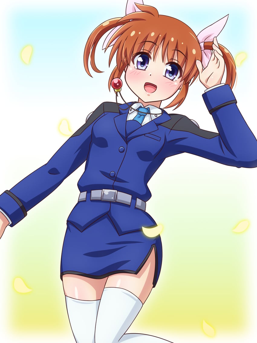 takamachi nanoha and raising heart (lyrical nanoha and 3 more) drawn by yosuzu