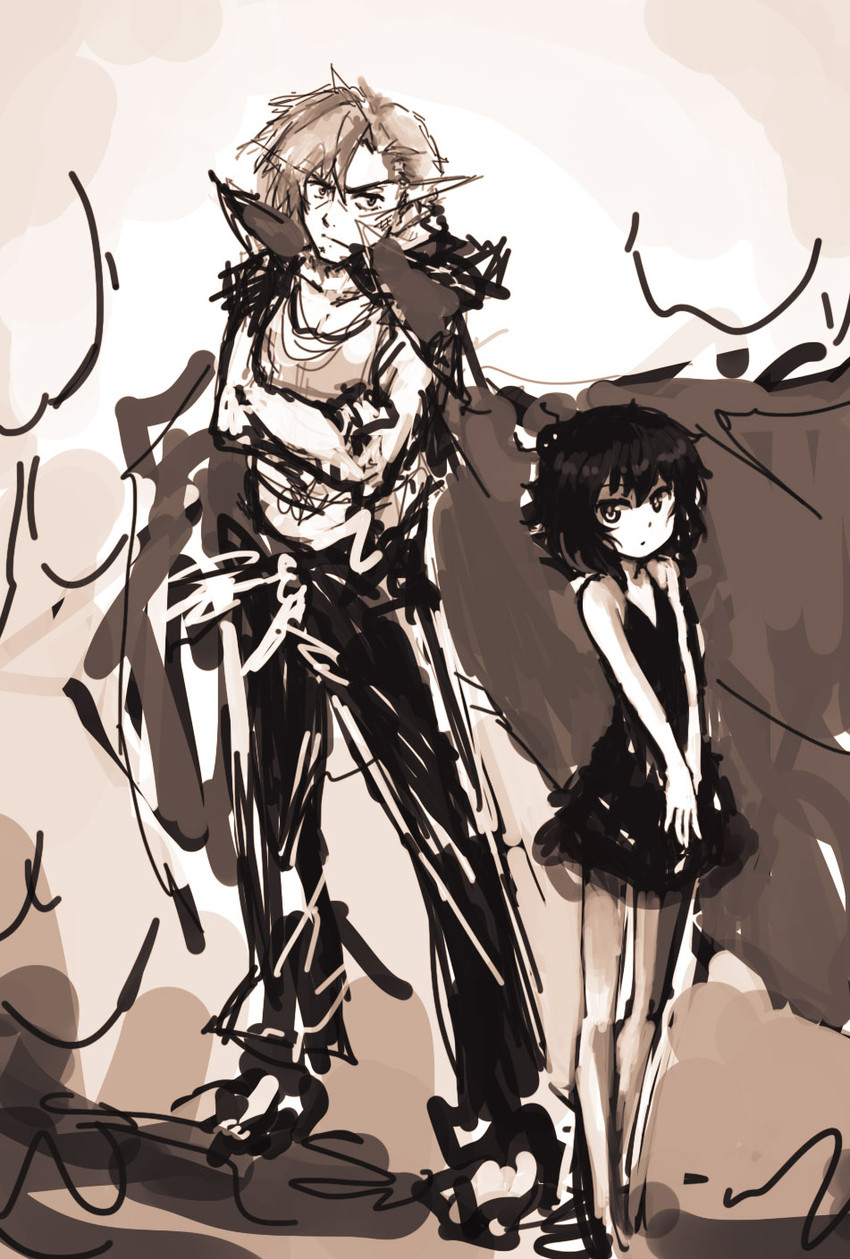 kamina and yami shoujo (original and 1 more) drawn by pas_(paxiti)