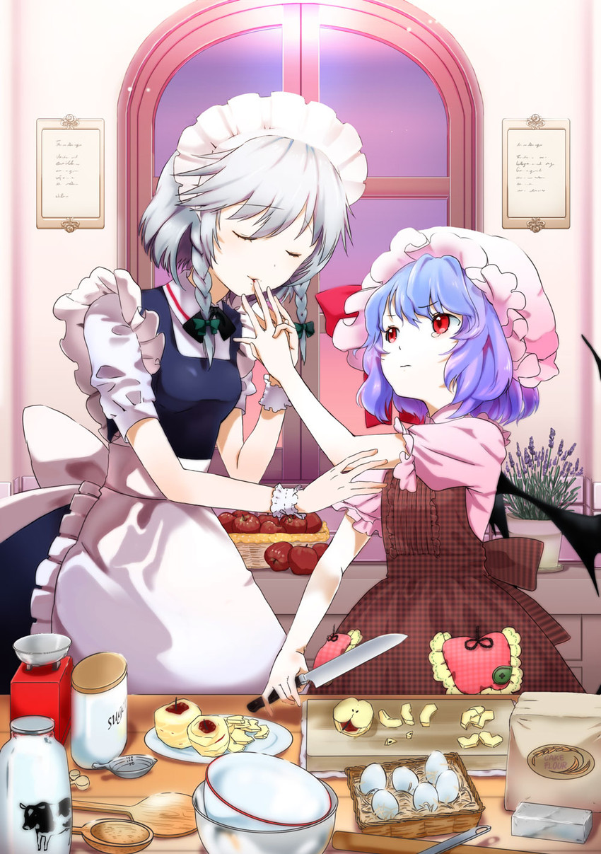 remilia scarlet and izayoi sakuya (touhou) drawn by yamada_ranga
