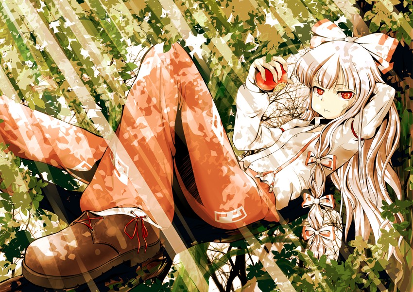 fujiwara no mokou (touhou) drawn by shiina_excel