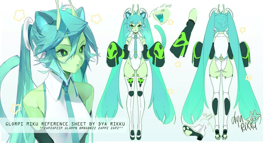 hatsune miku and glorpi miku (vocaloid) drawn by dyarikku