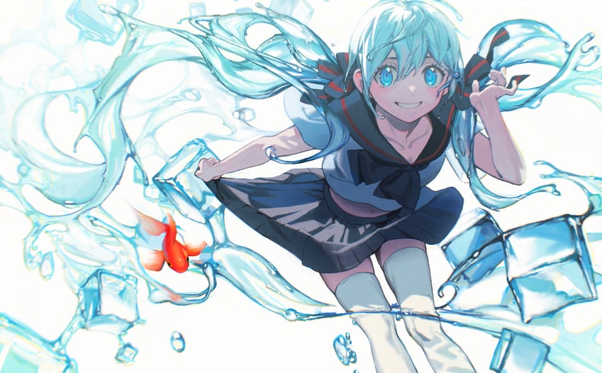hatsune miku and bottle miku (vocaloid) drawn by ka_4maki