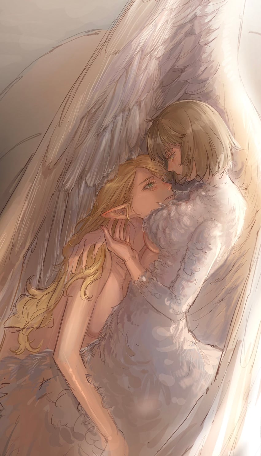 marcille donato and falin touden (dungeon meshi) drawn by deerwhisky