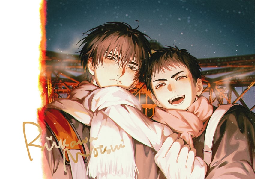 rukawa kaede and mitsui hisashi (slam dunk) drawn by rin_(chenirin2)