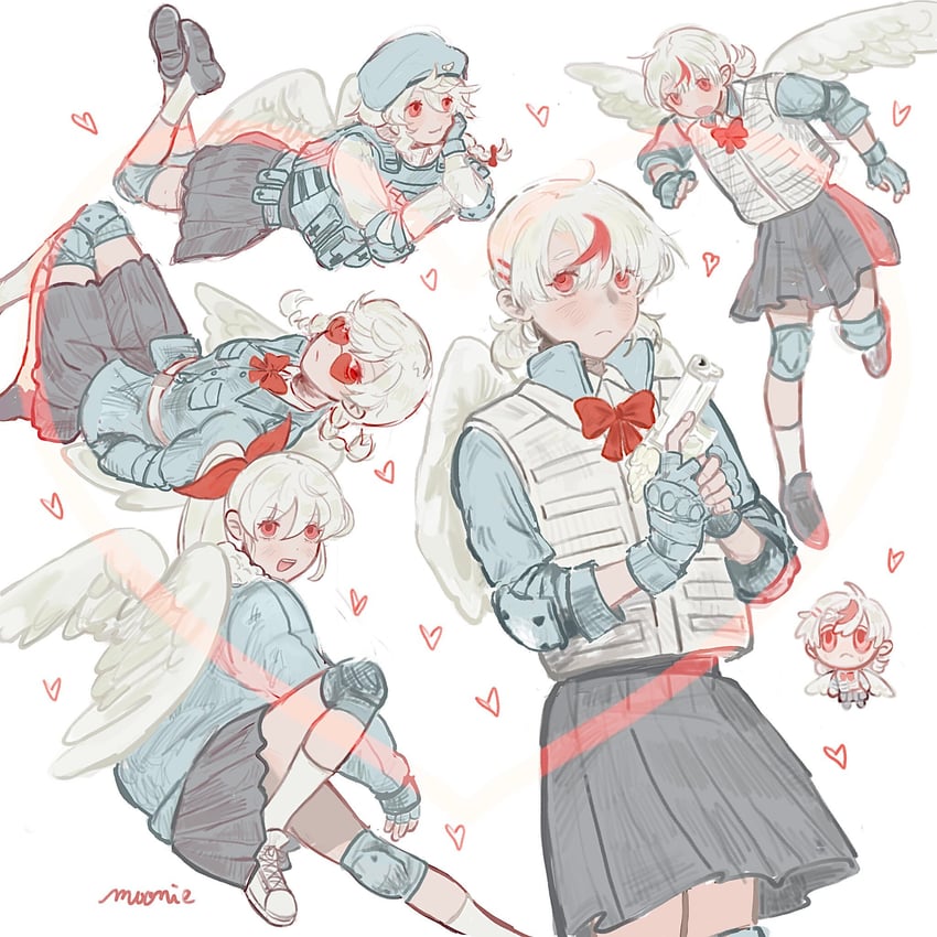 koharu, kanna, chiyo, and ena (love-bullet) drawn by ruumoonie