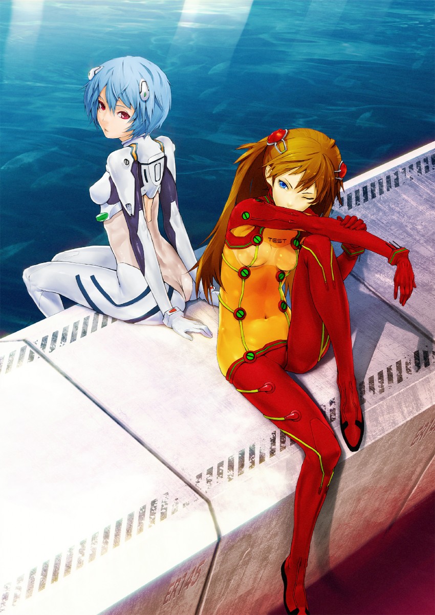 souryuu asuka langley and ayanami rei (neon genesis evangelion and 2 more) drawn by redjuice