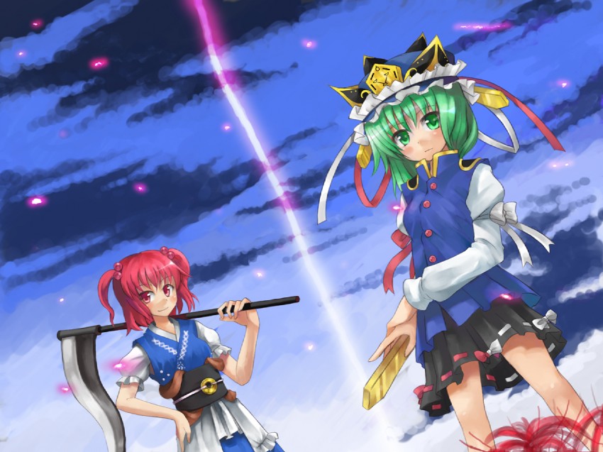shiki eiki and onozuka komachi (touhou) drawn by yuuta_(tokoton_hirune_hiyori)