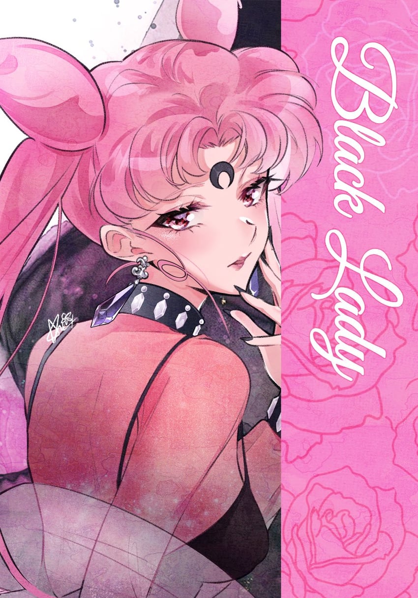 chibi usa and black lady (bishoujo senshi sailor moon and 1 more) drawn by anxflower