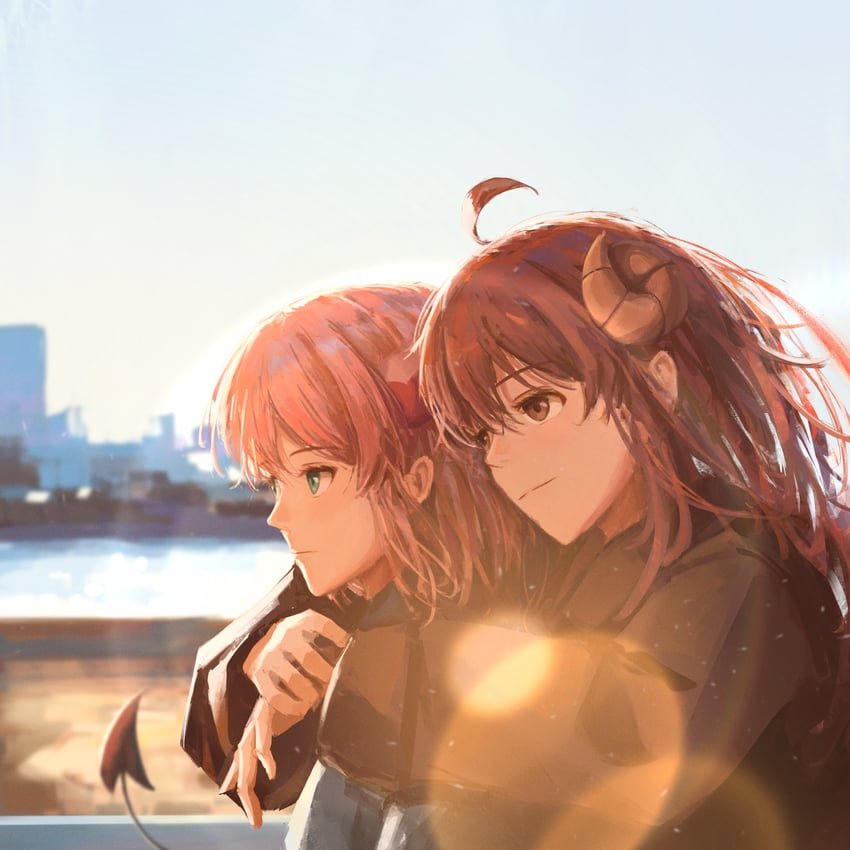 yoshida yuuko and chiyoda momo (machikado mazoku) drawn by mayoo03
