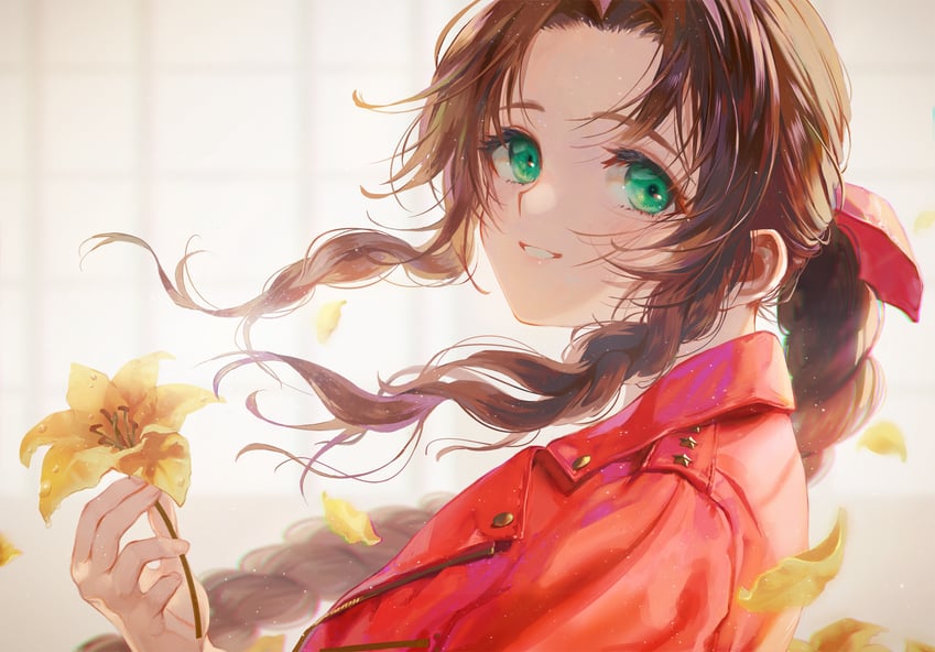 aerith gainsborough (final fantasy and 2 more) drawn by a_la_votre