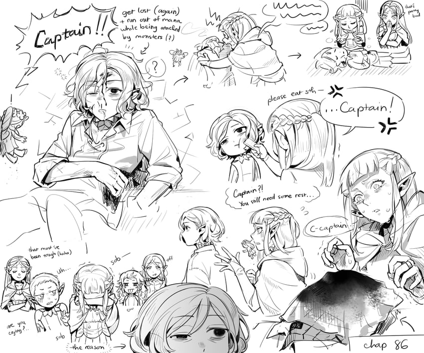 mithrun, fleki, lycion, pattadol, cithis, and 2 more (dungeon meshi) drawn by bubuunn_0830