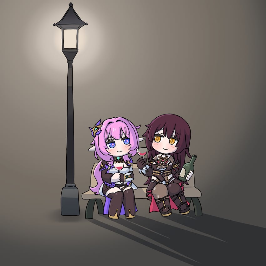 elysia and eden (honkai and 1 more) drawn by mokkyo_(motkyo)