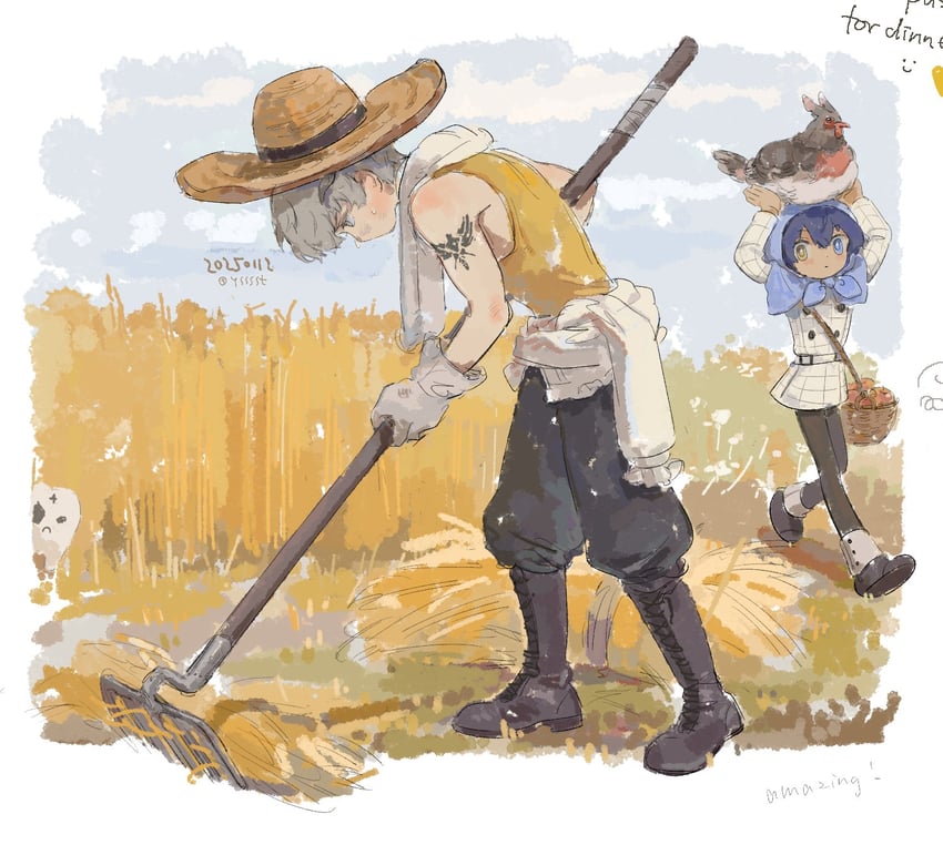 protagonist, strohl, and homo tenta (metaphor: refantazio) drawn by 4sssst