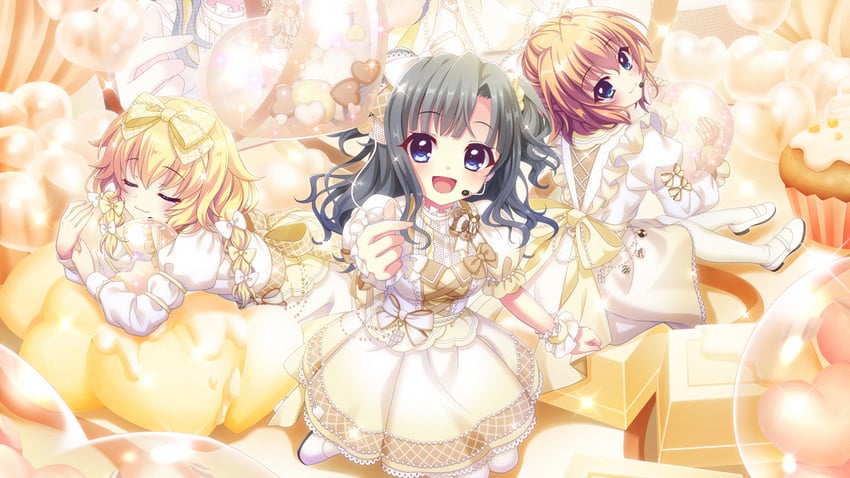 shikimiya mana, itsumura yukari, and hasegawa mii (re:stage!) drawn by izumi_tsubasu