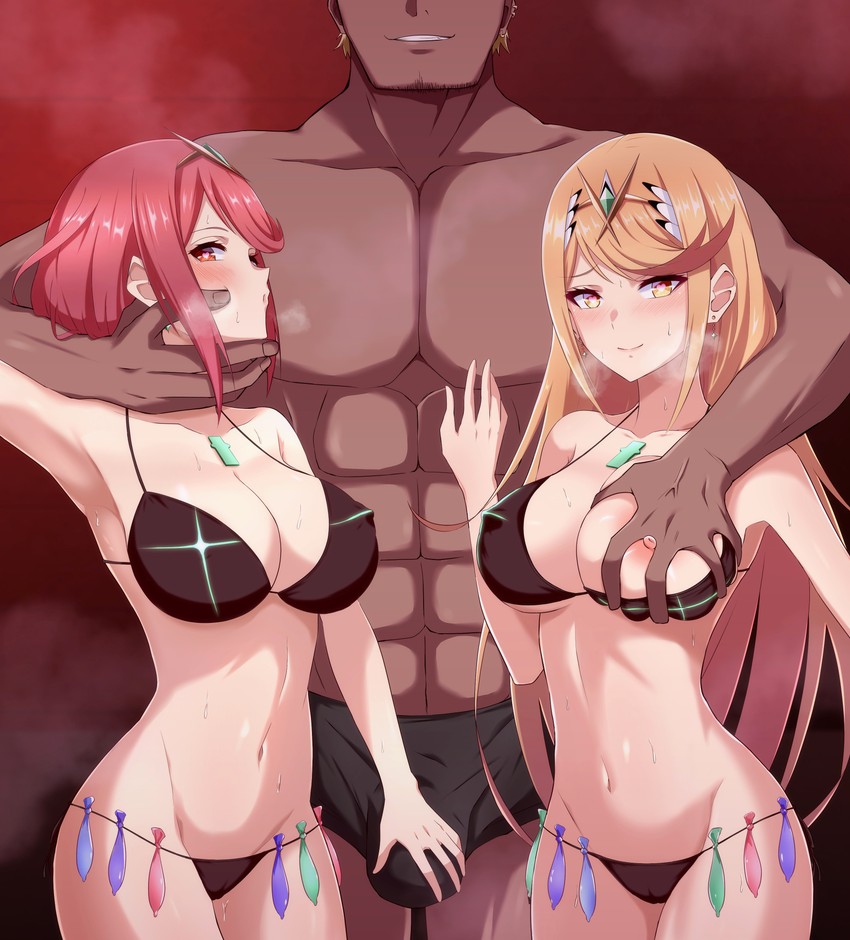 pyra and mythra (xenoblade chronicles and 1 more) drawn by eruu_(eruuman)