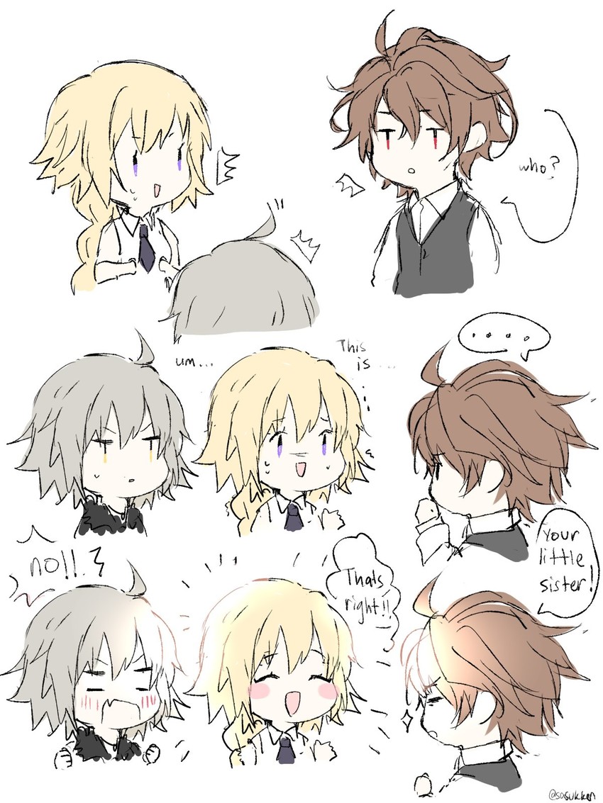 jeanne d'arc alter, jeanne d'arc, and sieg (fate and 2 more) drawn by himey
