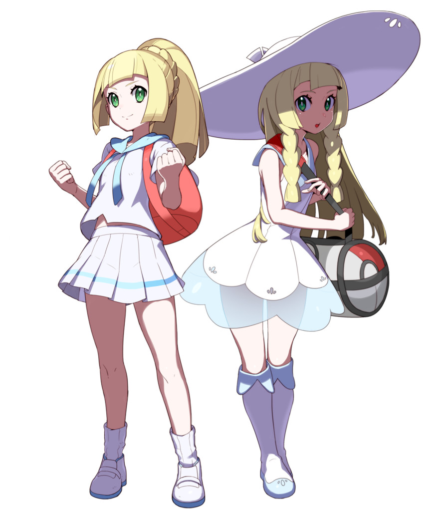 lillie (pokemon and 1 more) drawn by tonami_kanji