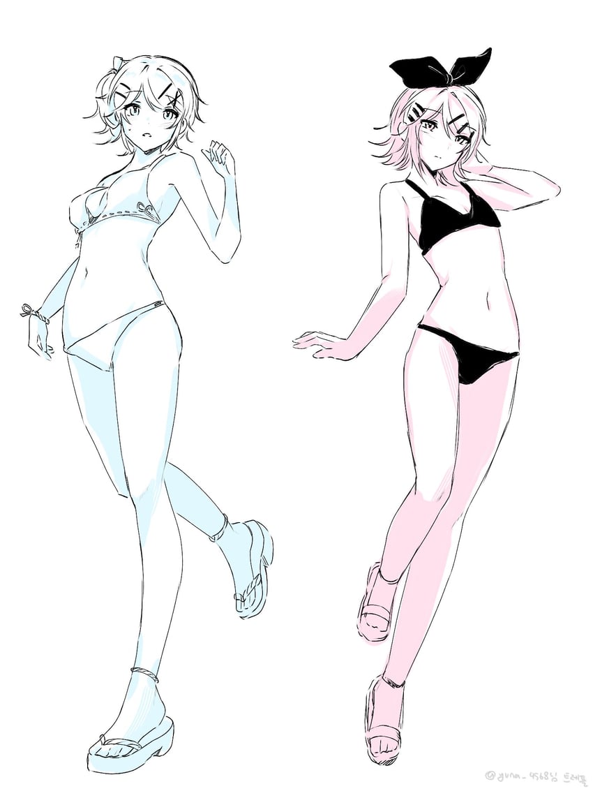 kagamine rin (vocaloid and 1 more) drawn by meman