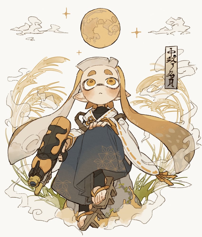 inkling player character and inkling girl (splatoon and 1 more) drawn by p0m4_p0m4