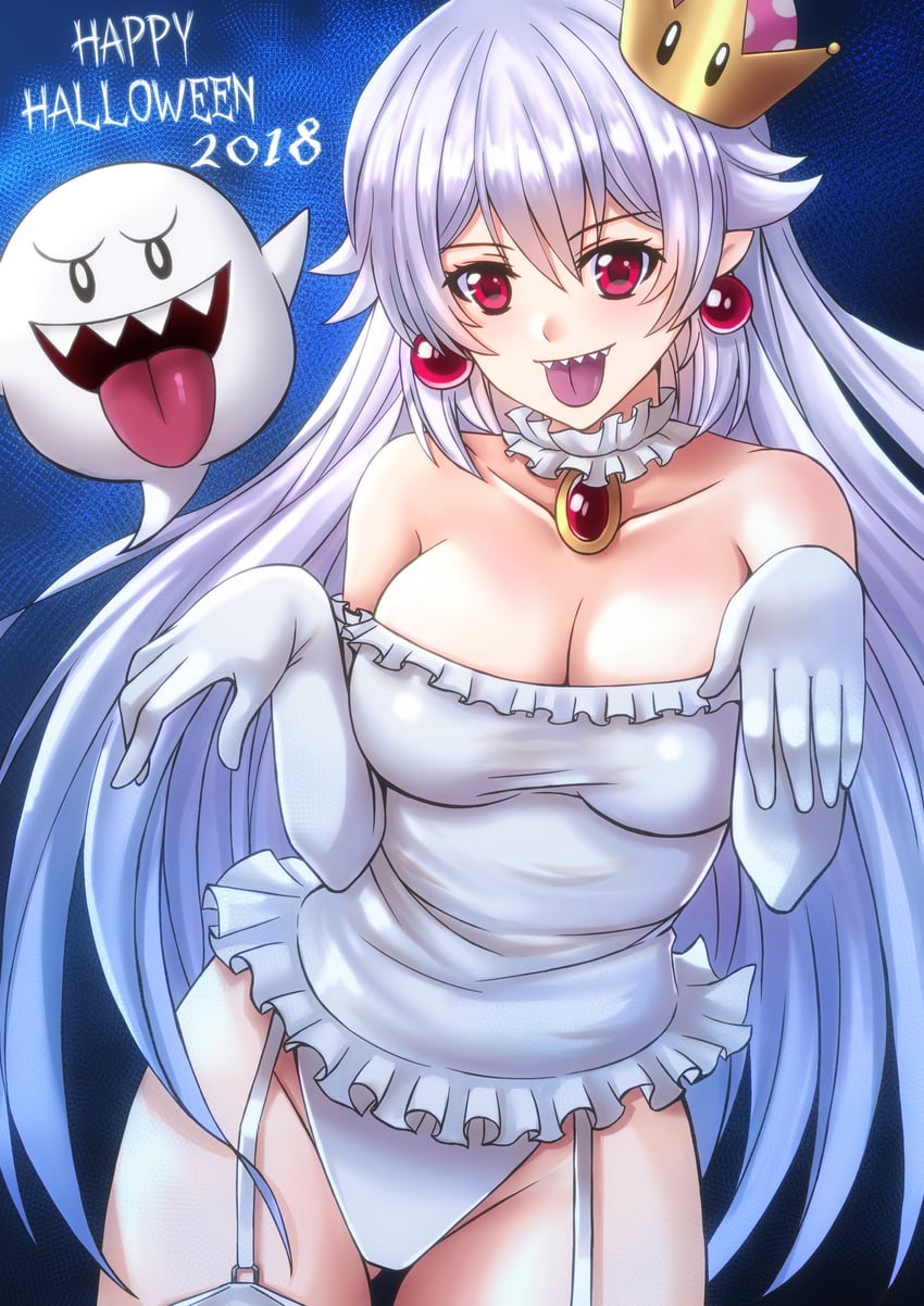 princess king boo and boo (mario and 1 more) drawn by sawwei005