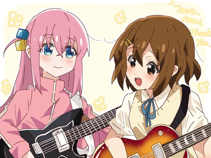 gotoh hitori and hirasawa yui (k-on! and 1 more) drawn by tutanai