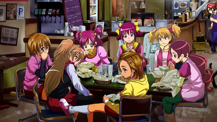 houjou hibiki, hoshizora miyuki, misumi nagisa, hanasaki tsubomi, momozono love, and 3 more (precure and 12 more) drawn by arnon