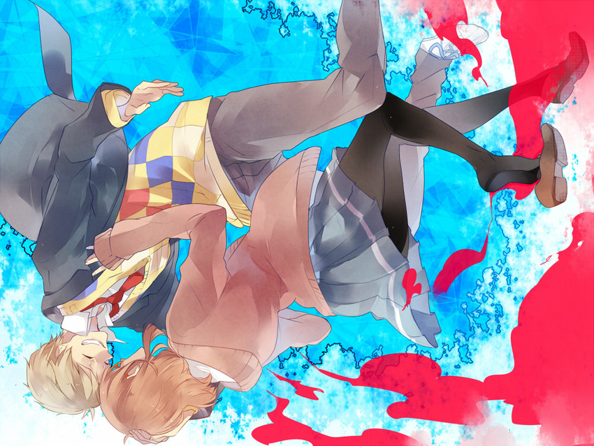 kuriyama mirai and kanbara akihito (kyoukai no kanata) drawn by 846kazuya