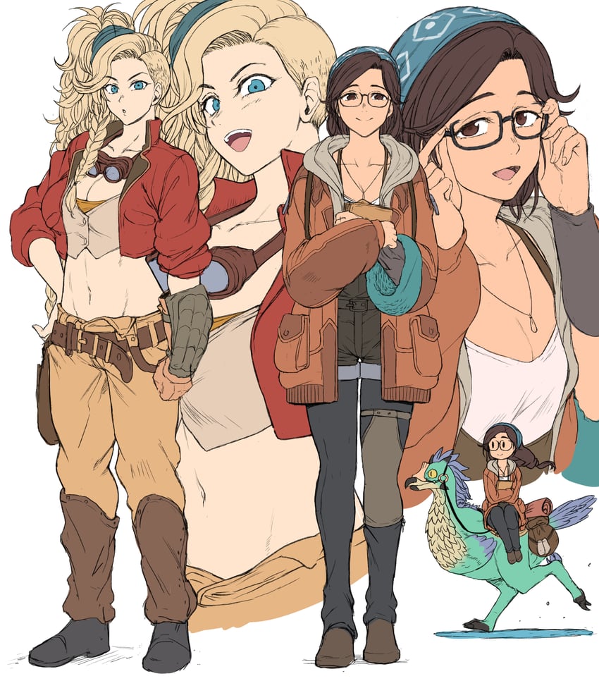 gemma, alma, and seikret (monster hunter and 1 more) drawn by aiue_oka