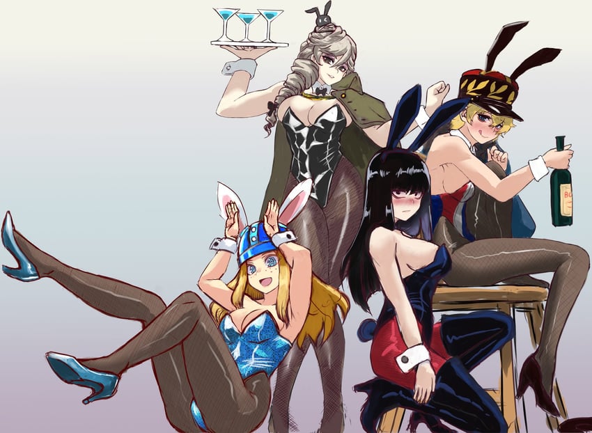 jajka, asparagus, kafka, and semla (girls und panzer and 1 more) drawn by bougainvillea_(unnryuu)