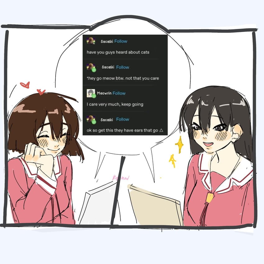 sakaki and kaori (azumanga daioh and 1 more) drawn by kyuunn