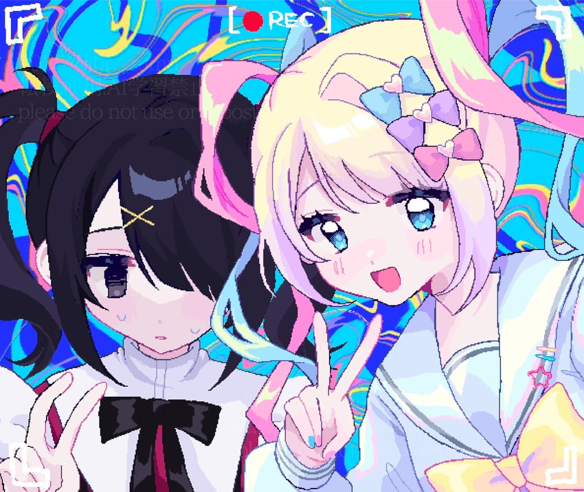 chouzetsusaikawa tenshi-chan and ame-chan (needy girl overdose) drawn by shizumu_(shi_zumu)