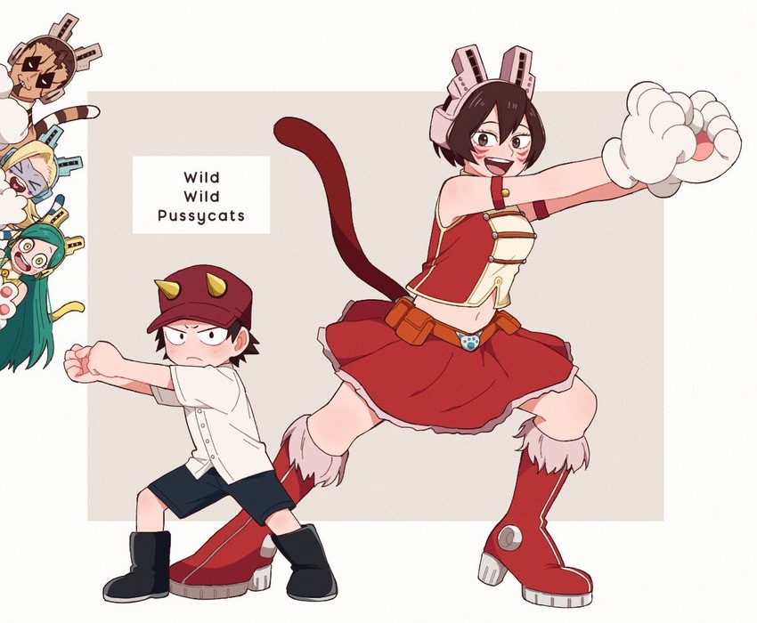 ragdoll, mandalay, pixie-bob, izumi kota, and tiger (boku no hero academia) drawn by kosu_(10mntl)