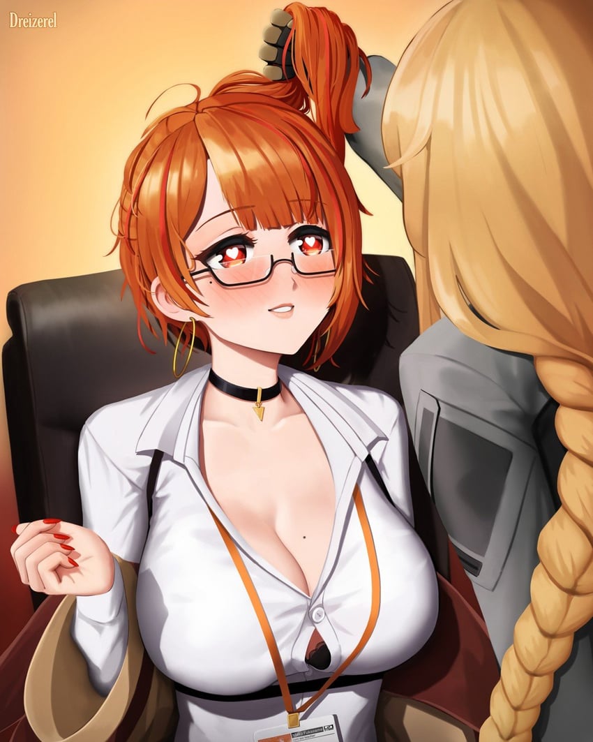 whiskey project and mako fukasame (indie virtual youtuber) drawn by dreizerel