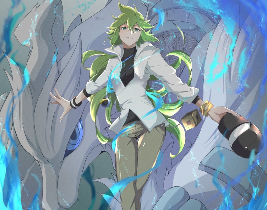 n and reshiram (pokemon and 1 more) drawn by gopan_(pkghnman)