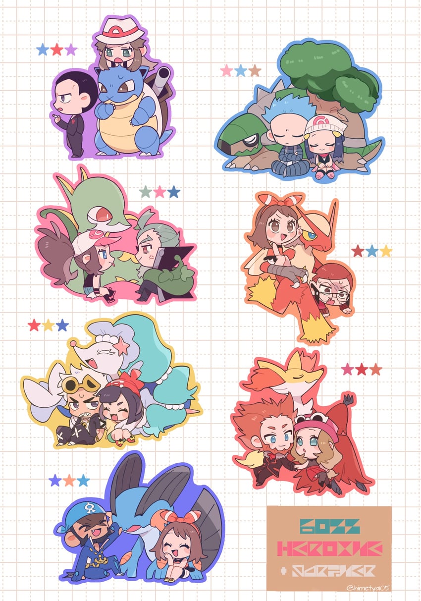 dawn, may, hilda, serena, selene, and 15 more (pokemon and 7 more) drawn by hime_(himetya105)