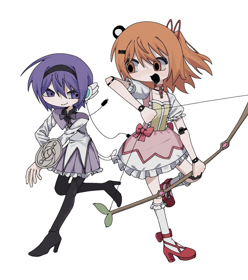akemi homura, kaname madoka, adachi rei, and utane uta (mahou shoujo madoka magica and 2 more) drawn by sn_(sn_utu00)