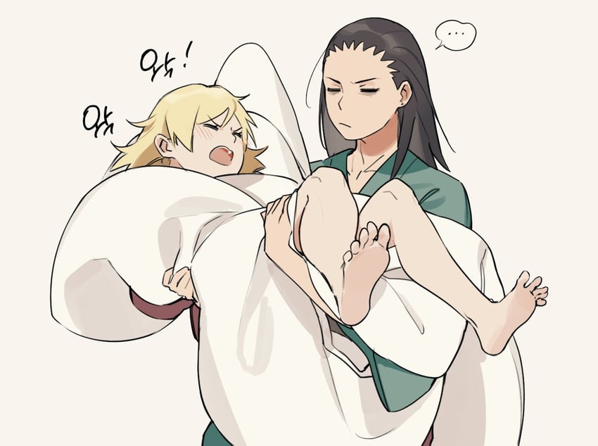 temari and nara shikamaru (naruto and 1 more) drawn by unico_cats2
