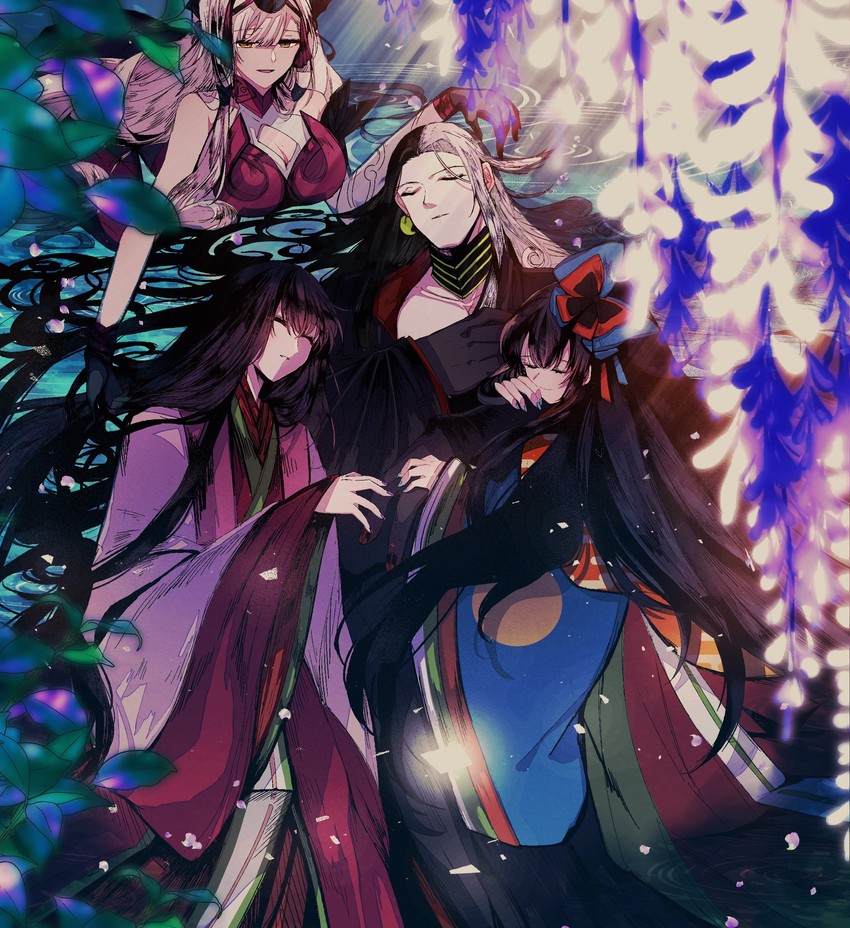 ashiya douman, murasaki shikibu, sei shounagon, and kiichi hogen (fate and 1 more) drawn by gatona39