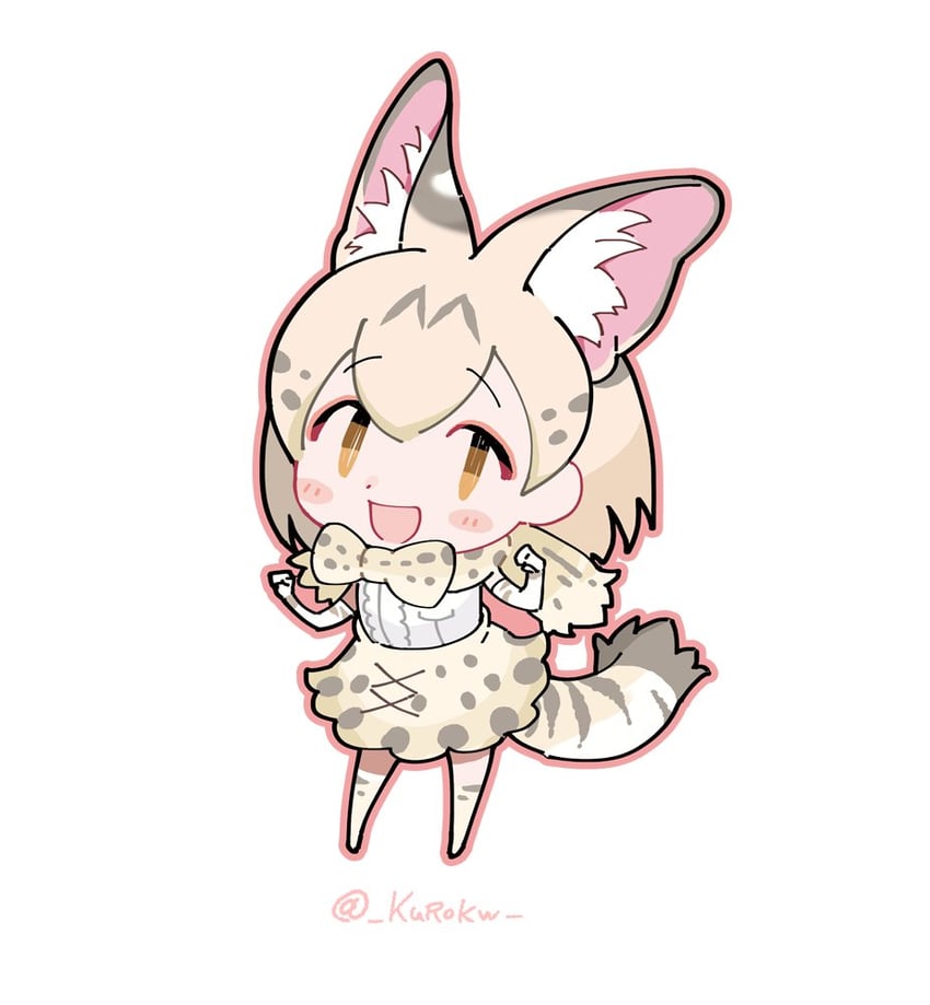 white serval (kemono friends and 1 more) drawn by kurokw