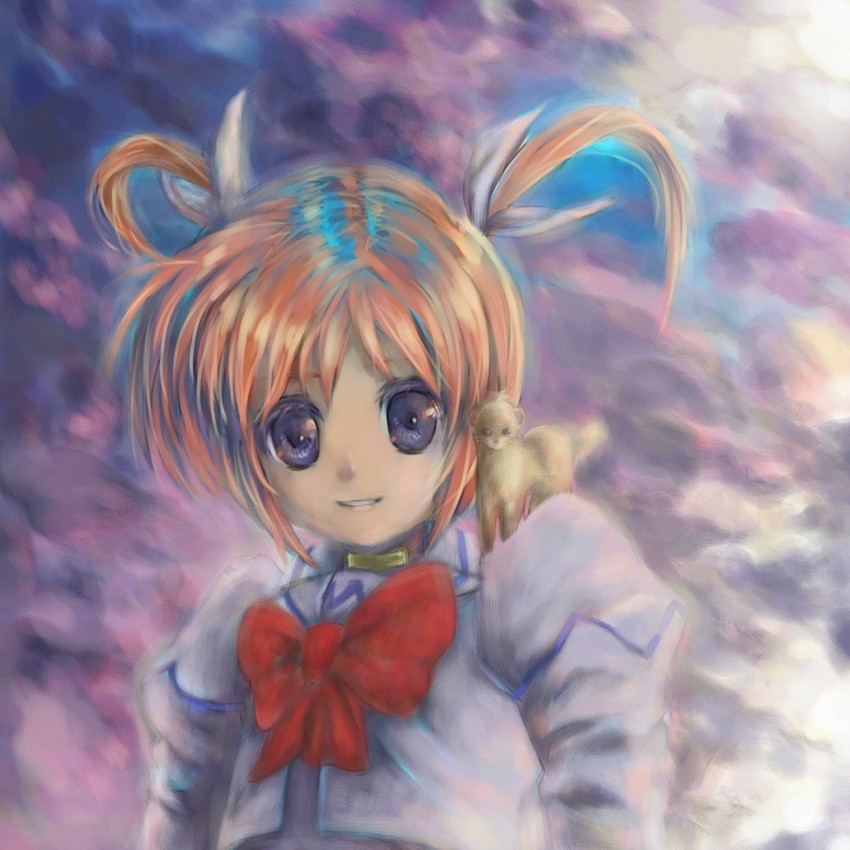 takamachi nanoha and yuuno scrya (lyrical nanoha and 1 more) drawn by lowe_(slow)