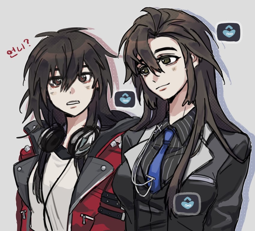han do-yoon and lee gyu-hyuk (buried stars) drawn by remie7
