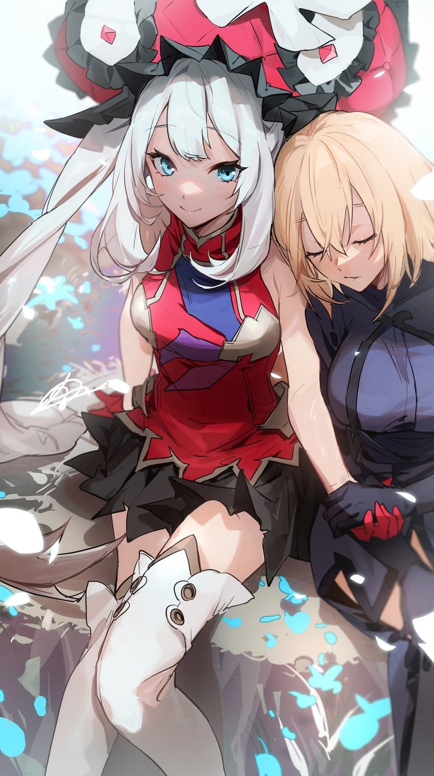 jeanne d'arc and marie antoinette (fate and 2 more) drawn by no-kan