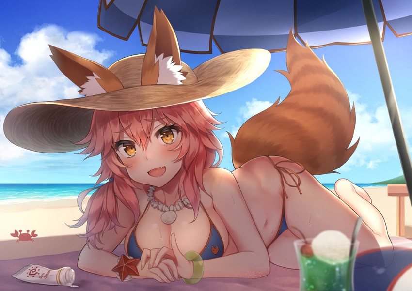 tamamo and tamamo no mae (fate and 2 more) drawn by usa_b